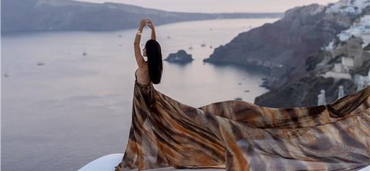 Photo of Flying Dress Photoshoot in Santorini