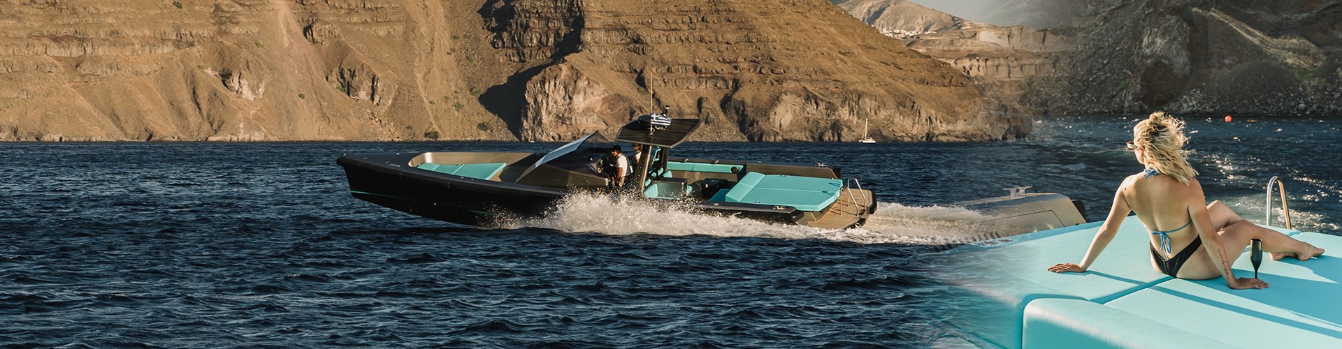 Photo of Private Cruise on a High-performance Motor Yacht in Santorini