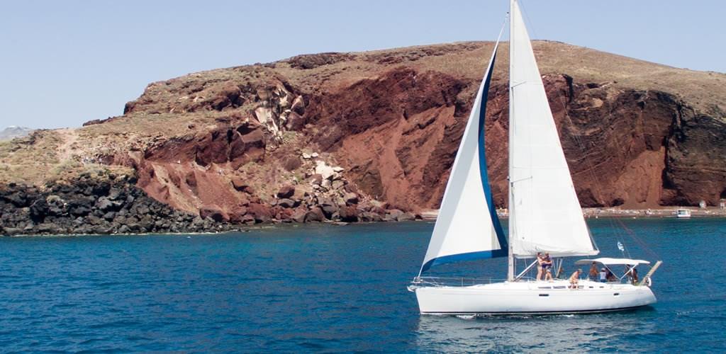 Photo of Private Sailing Cruise in Santorini with Seafood BBQ dinner/lunch and Drinks