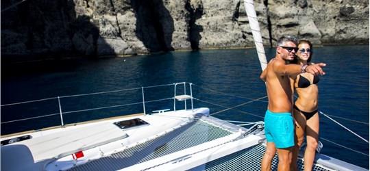 Photo of Private Catamaran Cruise from Oia with meal and drinks 